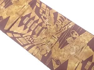 寺塔模様織り出し袋帯